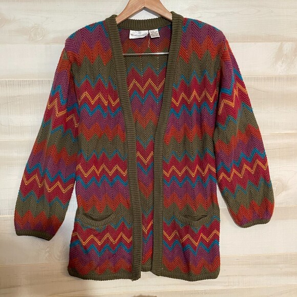 Vintage Weathervane Cardigan Sweatshirt with Pockets Womens Size S - Picture 1 of 7